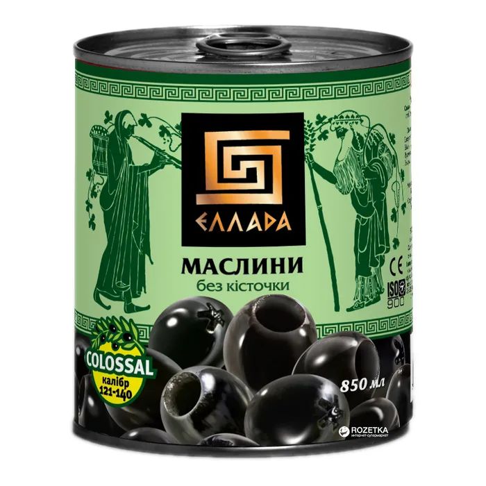 Овощная консервация Ellada Colossal Маслины без косточки 850 мл ж/б ключ (4820186140170)