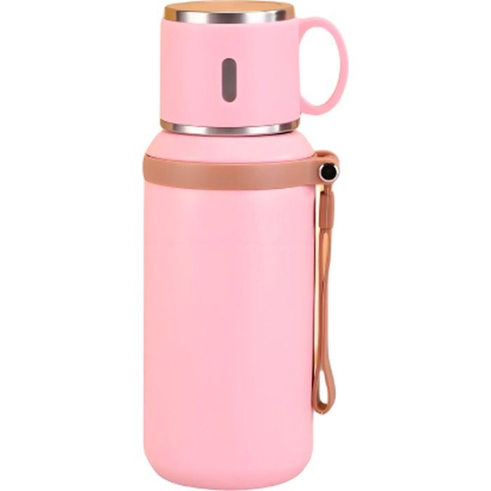 Термос Merlion з чашкою 0,6 л, рожевий (TermTea-600/Pink)