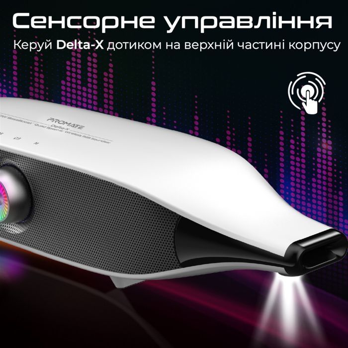Акустична система Promate Delta-X 20W White (delta-x.white) зображення 11