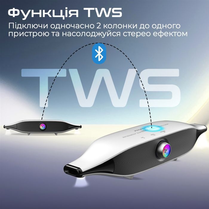 Акустична система Promate Delta-X 20W White (delta-x.white) зображення 5