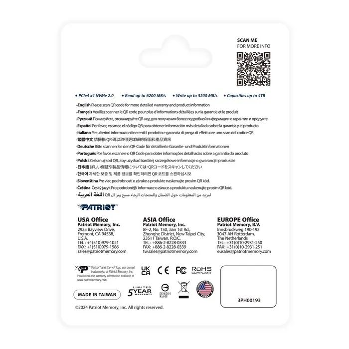 Накопитель SSD M.2 2280 2TB P400 Patriot (P400VP2TBM28H) изображение 5