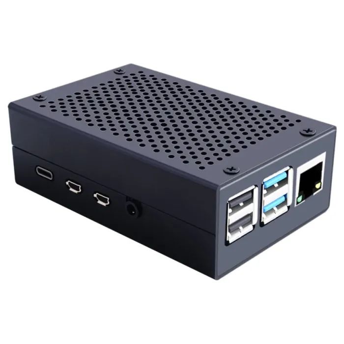 Корпус для Мікро ПК Pi HUT Raspberry Pi 4 aluminum black (102501) зображення 2