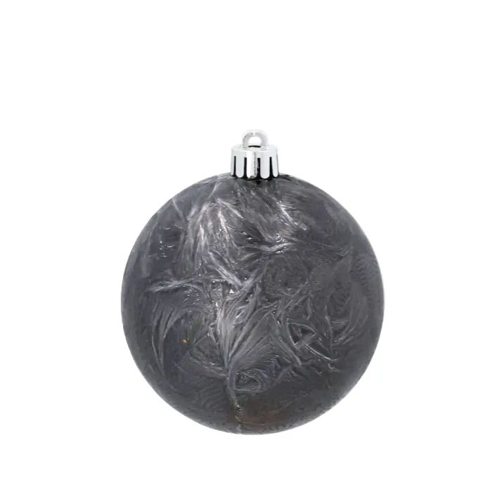 Ялинкова іграшка Chomik пластикові кульки 9 шт, 8см, графіт з перламутром (5900779853041) зображення 4