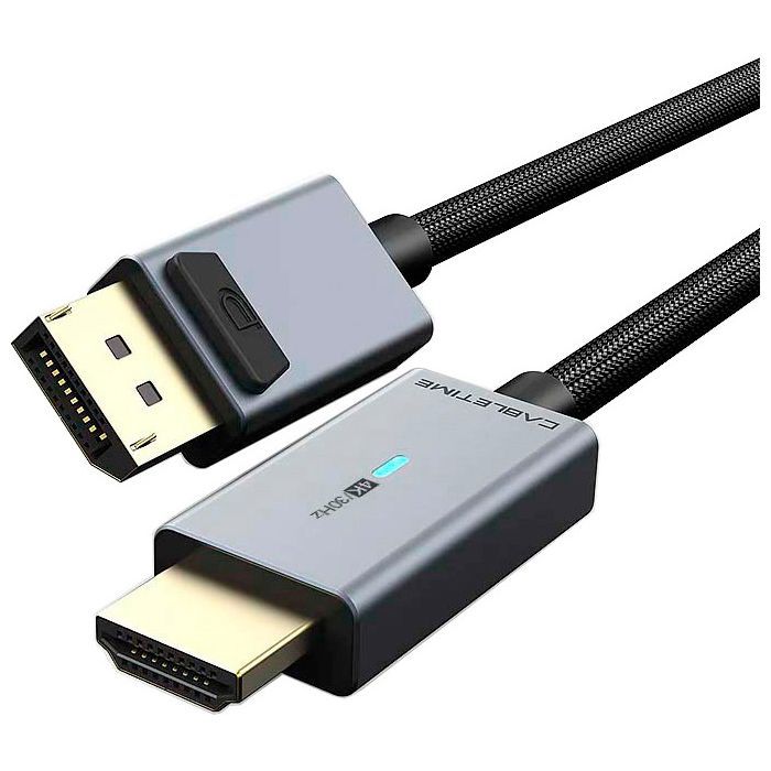 Кабель мультимедийный DisplayPort M to HDMI M 1.8m 4K30Hz Cabletime (CA915323)