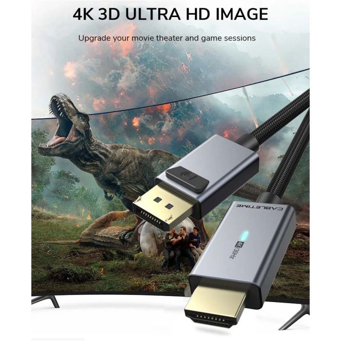 Кабель мультимедийный DisplayPort M to HDMI M 1.8m 4K30Hz Cabletime (CA915323) изображение 4