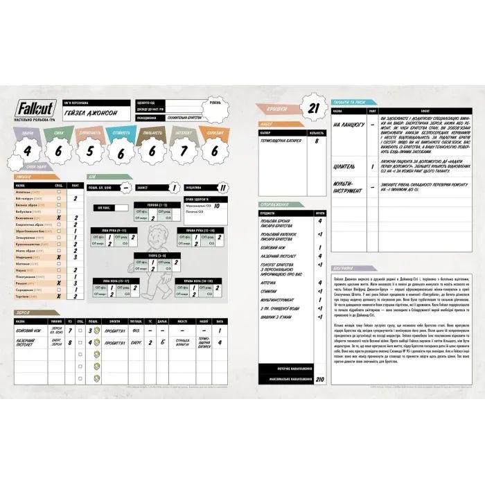 Настольная игра Geekach Games Fallout. Ролевая игра – Стартовый набор (укр.) (GKRP0028) изображение 2
