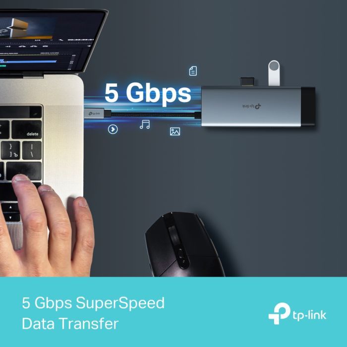 Порт-репликатор TP-Link USB Type-C 6-в-1 (UH6120C) изображение 10