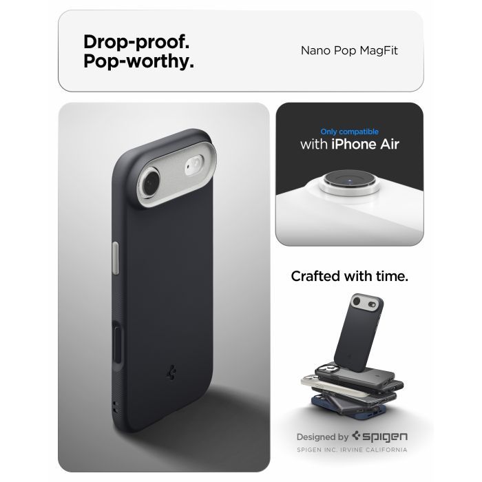 Чехол для мобильного телефона Spigen Nano Pop MagFit iPhone 17 Air Black Sesame (ACS10301) изображение 7
