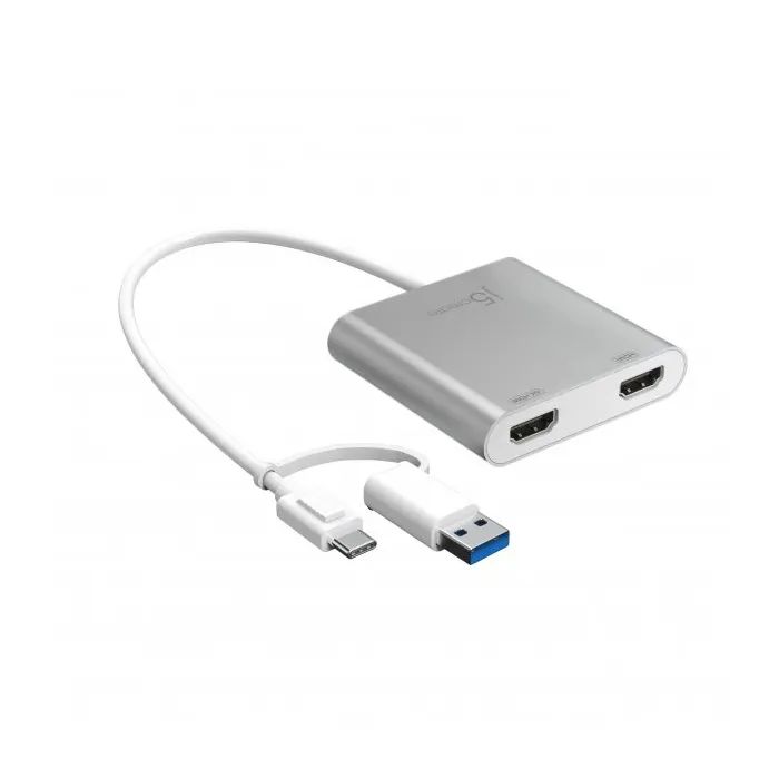 Адаптер USB-C/A to 2xHDMI F dual display J5create (JCA365-N)