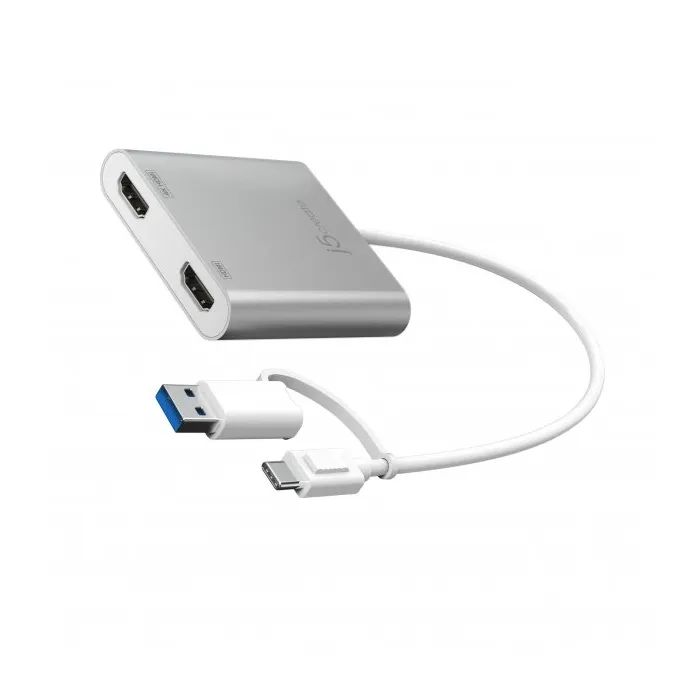 Адаптер USB-C/A to 2xHDMI F dual display J5create (JCA365-N) изображение 2