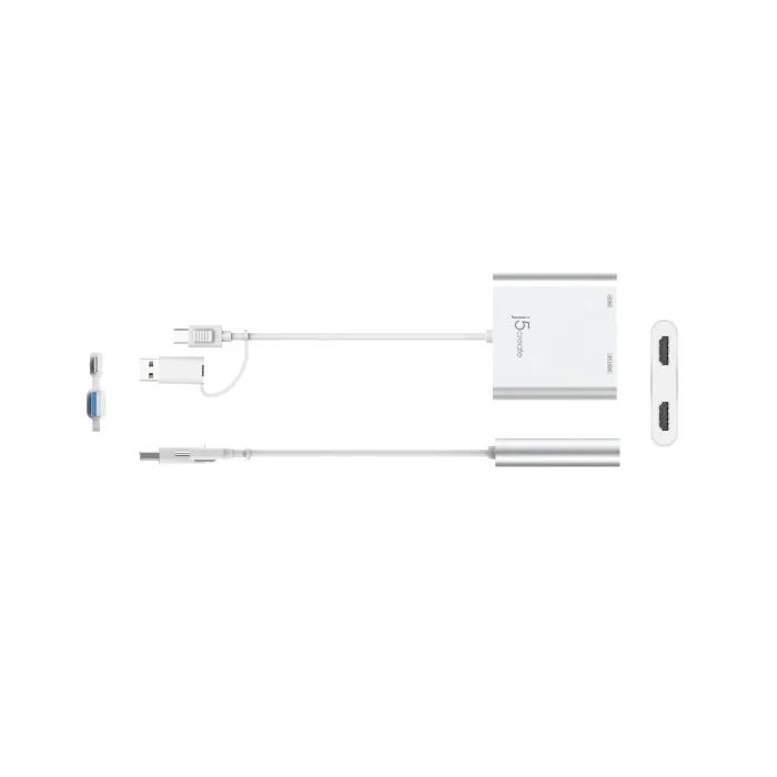 Адаптер USB-C/A to 2xHDMI F dual display J5create (JCA365-N) изображение 3