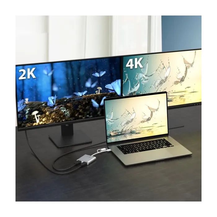 Адаптер USB-C/A to 2xHDMI F dual display J5create (JCA365-N) изображение 4