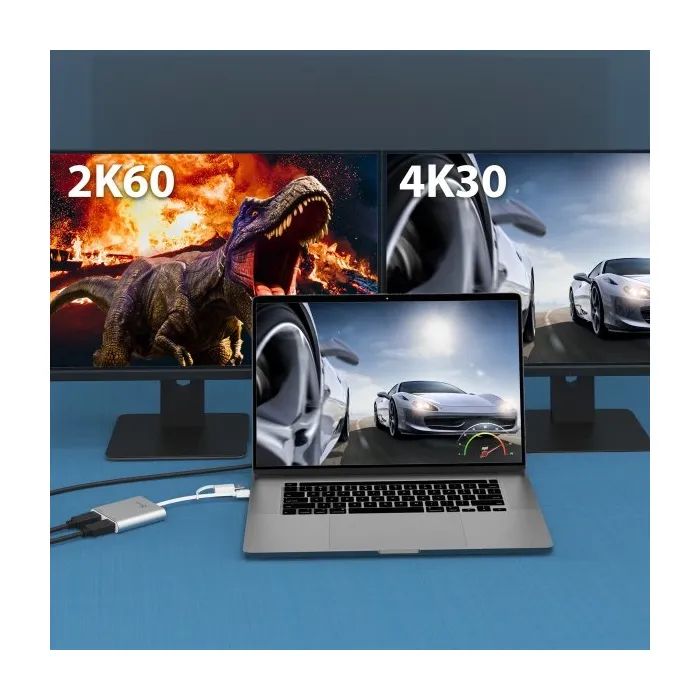 Адаптер USB-C/A to 2xHDMI F dual display J5create (JCA365-N) изображение 5