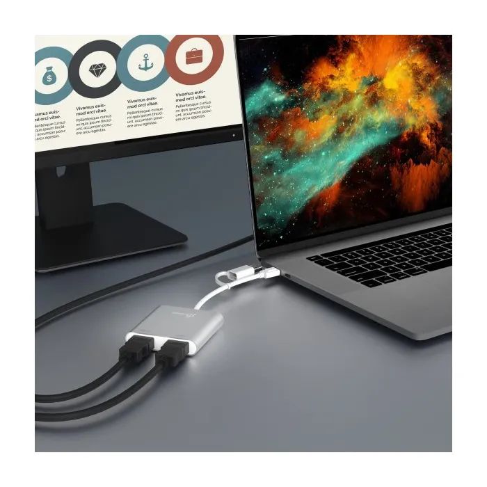 Адаптер USB-C/A to 2xHDMI F dual display J5create (JCA365-N) изображение 7