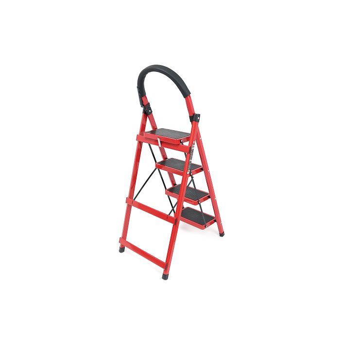 Лестница Voltronic 95см, до 150кг, 4 ступеньки с резиновыми ковриками, металлическая (YT43353) изображение 2