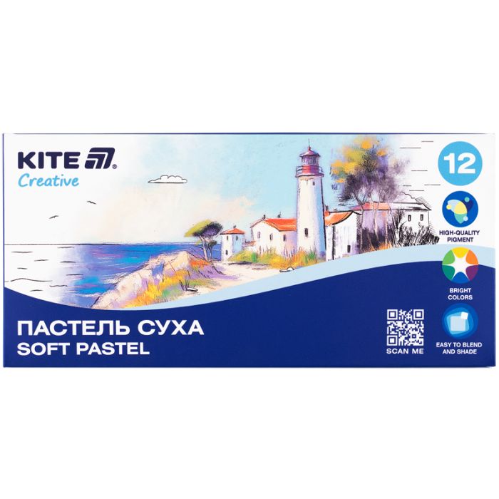 Пастель Kite Creative суха, 12 кольорів (K-201-12)