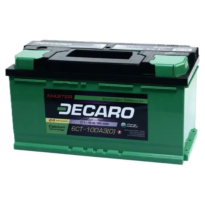 Аккумулятор автомобильный DECARO 100Ah-12v MASTER (353х175х190), R, EN840 (6СТ-100 А3 (0) M)