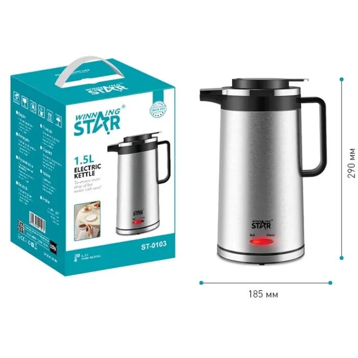 Электрочайник WINNINGSTAR ST-0103 Silver изображение 8