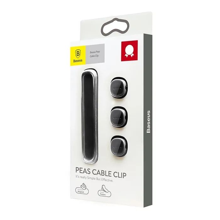 Держатель для кабеля Baseus Peas Cable Clip Black (ACWDJ-01) изображение 6