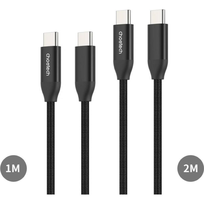 Дата кабель USB-C to USB-C 1.0m + 2.0m PD3.1 240W 2pcs Choetech (XCC-1060) изображение 2