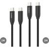 Дата кабель USB-C to USB-C 1.0m + 2.0m PD3.1 240W 2pcs Choetech (XCC-1060) изображение 2