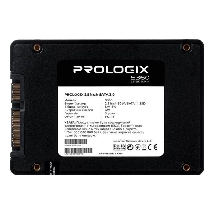 Накопитель SSD 2.5" 512GB S360 Prologix (PRO512GS360) изображение 2
