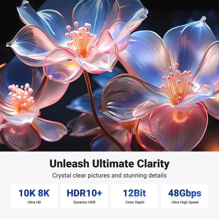 Кабель мультимедийный HDMI M to HDMI M 10.0m 8K60Hz 48Gbps braided Ugreen (95966) изображение 3