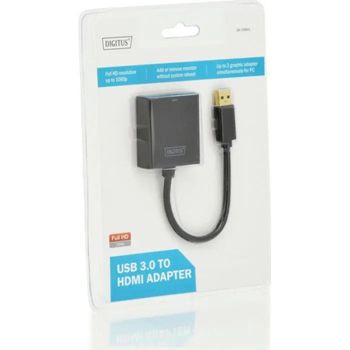 Перехідник USB 3.0 AM to HDMI AF Full HD black Digitus (DA-70841) зображення 4