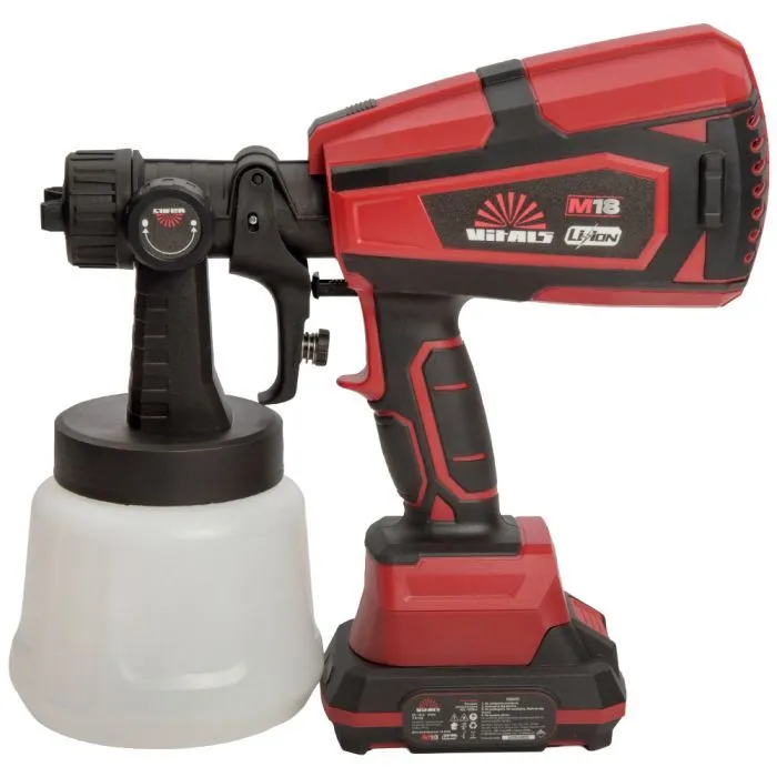 Краскопульт Vitals Master, ES 1865C Kit, 18V, 2Ah, 0.7Nm, 650мл/мин, ЗП, 1.5кг (243608) изображение 3
