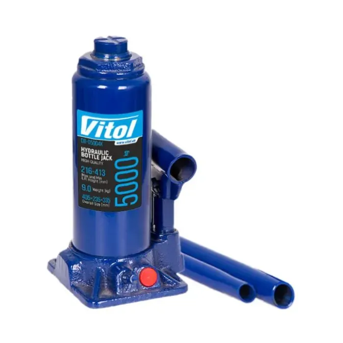 Домкрат Vitol DB-05004K/T90504S, телескопічний, гідравлічний, 5т, min 216мм, max 413мм, валіза (DB-05004K)