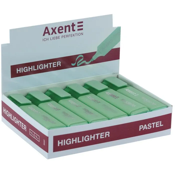 Маркер Axent Highlighter 2537-A, 1-5 мм клиноп. пастель м'ятний (2537-18-A) зображення 2