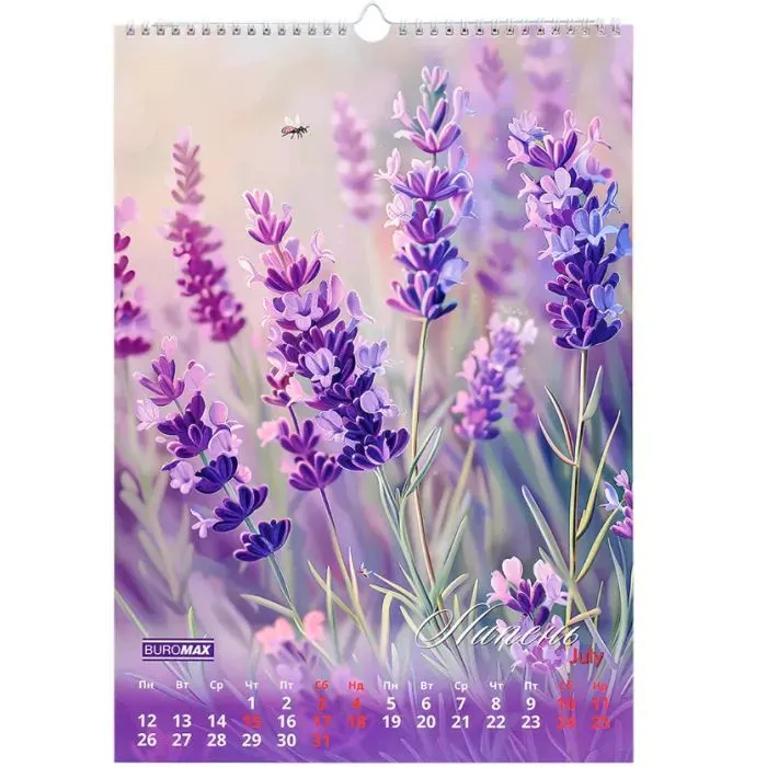 Календарь Buromax настенный А3 2027 год, 1 пружина, Flowers (BM.210604) изображение 10