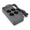 Мережевий фільтр живлення Voltronic 4 роз, 4USB 5V-2.4A, 250V/4000W Black (P-EU4U4S-4000W)