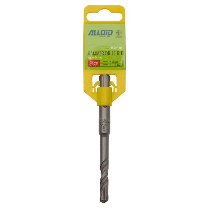 Бур Alloid по бетону, SDS-plus, S4 QUADRO, 8х110мм, в тубе (CH-08110) изображение 5