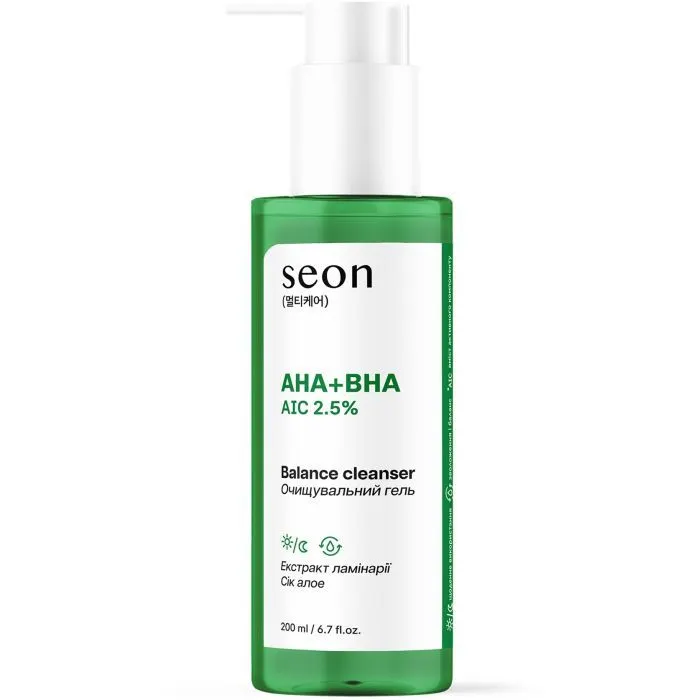 Гель для вмивання Seon AHA + BHA AIC 2.5% Balance Cleanser 200 мл (4823122904270)