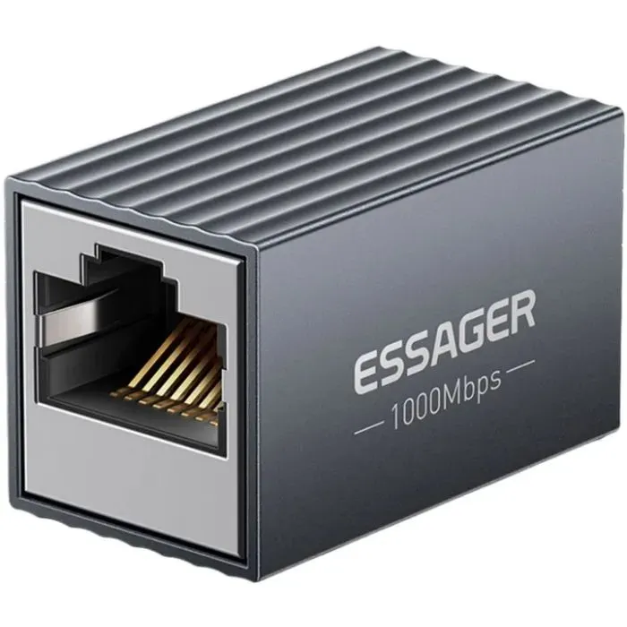 Сращиватель RJ45 8P8C Gigabit Coupler Black Essager (EZJRJK-XT0G-P)