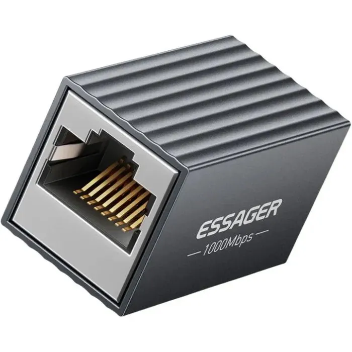 Сращиватель RJ45 8P8C Gigabit Coupler Black Essager (EZJRJK-XT0G-P) изображение 2