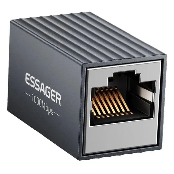 Сращиватель RJ45 8P8C Gigabit Coupler Black Essager (EZJRJK-XT0G-P) изображение 3