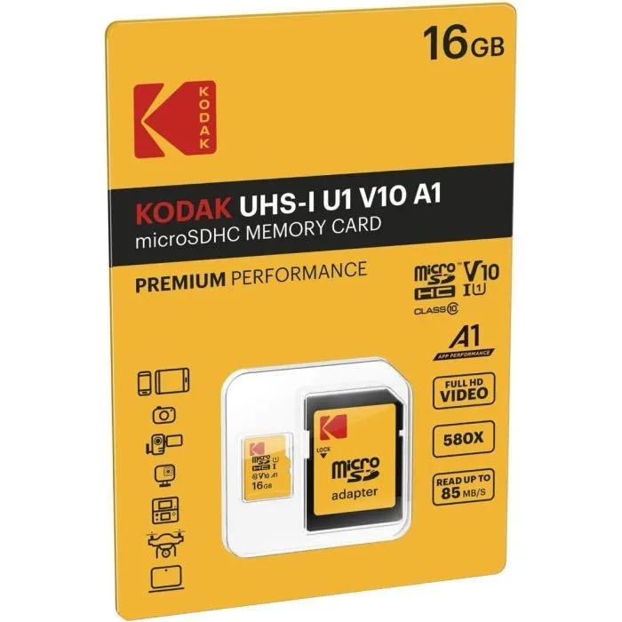 Карта памяти Kodak 16GB microSDHC class 10 UHS-I (EKMSDM16GHC10J60K) изображение 3