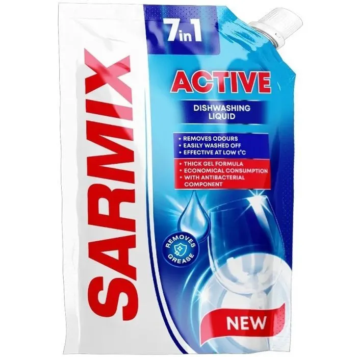 Засіб для ручного миття посуду Sarmix Active Дой-пак 450 мл (4820268104991)