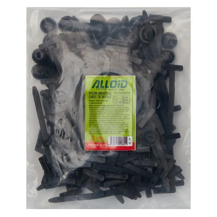 Стяжка Alloid 20х90мм, пластик, 100шт./уп., черный (PC-2090100B) изображение 4