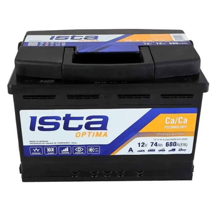 Акумулятор автомобільний ISTA Optima 74Ah 680A R+ (L3) зображення 2