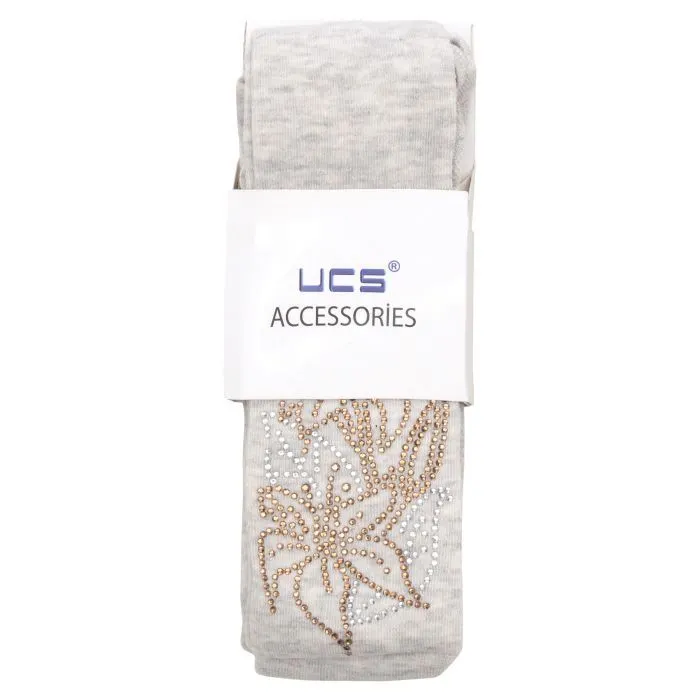 Колготки детские UCS Socks с цветами із страз (M0C0302-1041-11G-gray) изображение 2