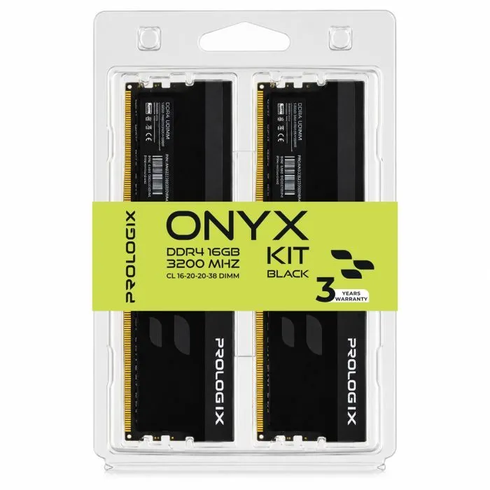Модуль памяти для компьютера DDR4 16GB (2x8GB) 3200 MHz Onyx Black Prologix (PRO16GB3200YB4K) изображение 4