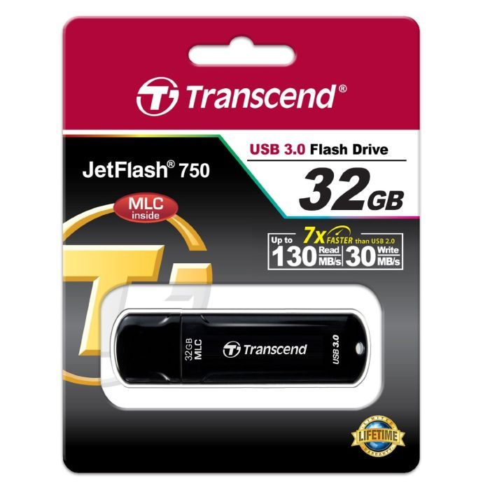 USB флеш накопитель Transcend 32GB JetFlash 750 USB 3.0 (TS32GJF750K) изображение 5