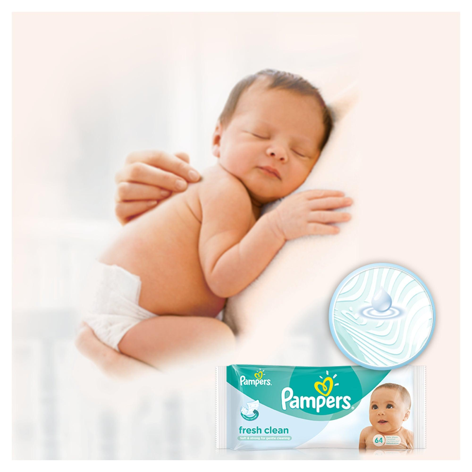 Детские влажные салфетки Pampers Baby Fresh Clean Duo 2х64шт (4015400439202) изображение 6