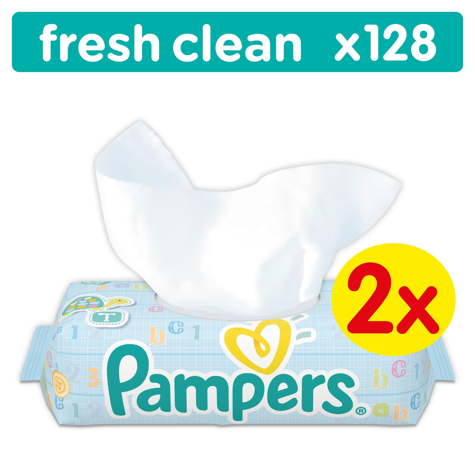 Дитячі вологі серветки Pampers Baby Fresh Clean Duo 2х64шт (4015400439202)