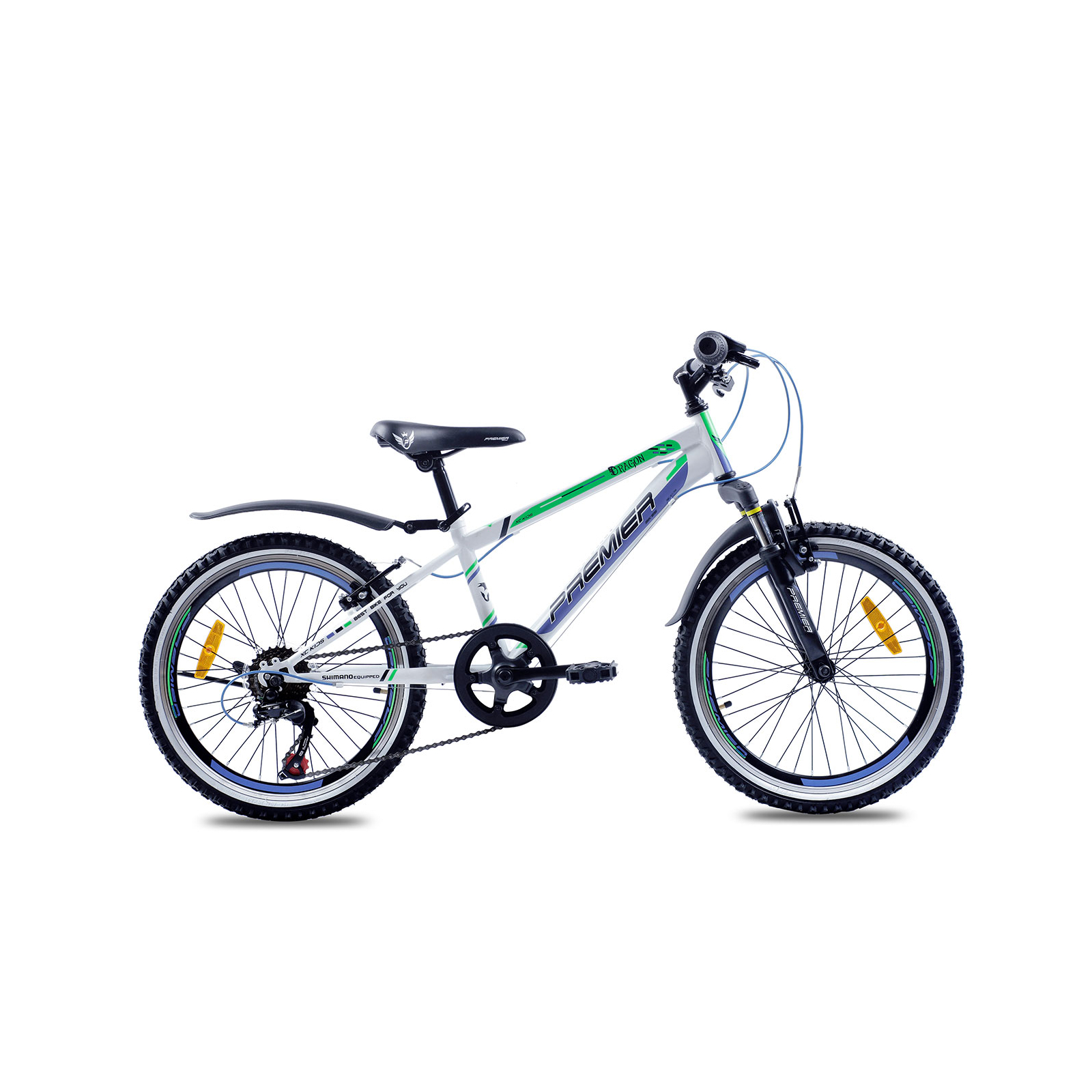 Велосипед Premier Dragon20 2016 11" белый с синим и зелёным (ЦБ0000354)