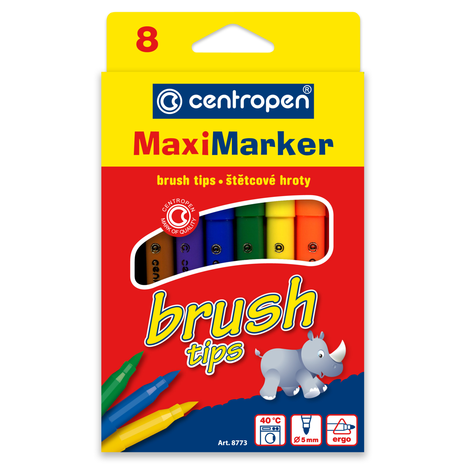 Фломастеры Centropen 8773 Maxi Brush tips, 8 colors (8773/08)