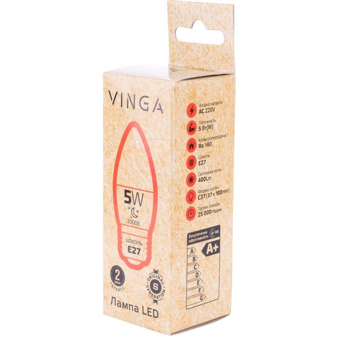 Лампочка Vinga VL-C37E27-53L изображение 4